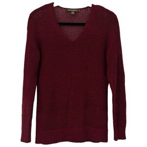 Tommy Bahama Women's Loose Knit Burgundy V Neck Sweater  Sz S‎